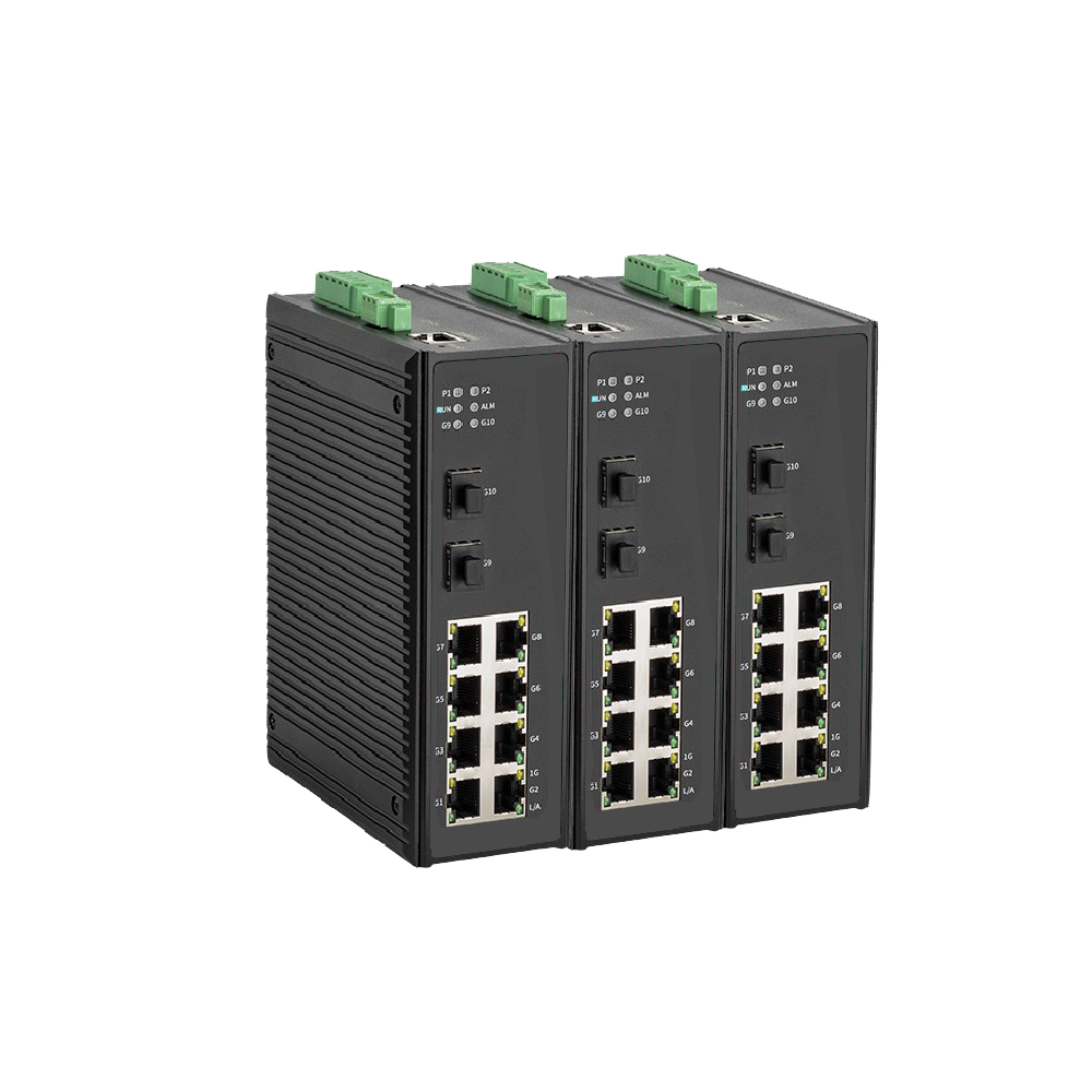 工业级千兆2光8电网管型自愈环网交换机