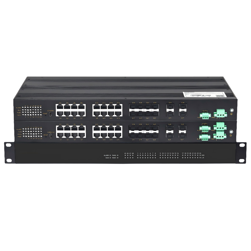 二层全国产千兆12光16电网管型机架式工业交换机